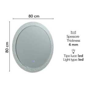 Integrated LED <b>Lighting</b> 80cm Round <b>Vanity</b> Mirror - Product Image 2