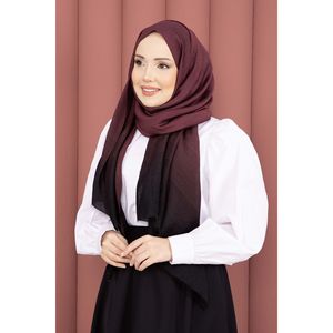 Modern Gradient Burgundy <b>Scarf</b> Series Polyester Modal Long Fashion Style Digital Printed Striped Solid Color Pattern for Summer - Product Image 2