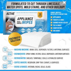 ACTIVE Home Appliance <b>Surface</b> <b>Cleaner</b> Wipes 24 Large Heavy Duty Cleaning Wipes for Kitchen & Laundry Appliances - Product Image 5