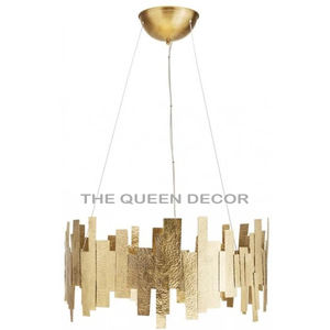 Diseño de tendencia Hierro Metal Diseño frondoso Oro Acabado antiguo Lámpara de araña decorativa de gran tamaño Lujo hecho a mano - Product Image 3