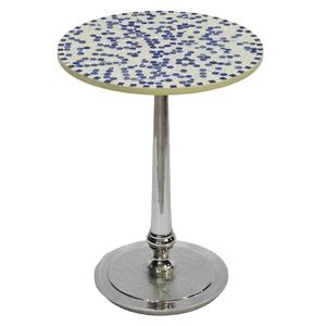 Table ronde en aluminium moderne de haute qualité avec dessus en marbre et fond Table basse ronde en métal fini nickel pour meubles de maison - Product Image 6