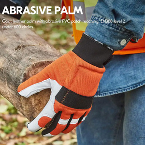 Gants de travail de pêche de protection de sécurité taille de Protection de la main gauche grande fermeture à pression en cuir noir en peau de mouton confortable - Product Image 6