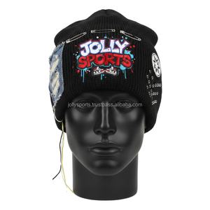 <b>Men</b> Premium Knit Beanie <b>Cap</b> Soft Acrylic Cotton Blend 220 GSM Warm <b>Winter</b> Hat Custom Embroidery Applique Stud Logo Beanie <b>Cap</b> - Product Image 1