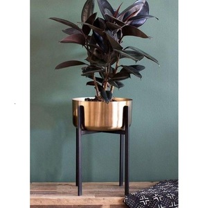 Maceta Redonda de Metal de Cobre para Hogares Elegantes, Decoración de Interiores de Lujo para el Hogar, Hotel, Restaurante - Product Image 3