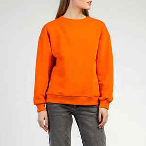 Automne hiver femmes 100% coton imprimé sweat nouveau Design col rond pull avec Logo avant Style Streetwear - Product Image 4