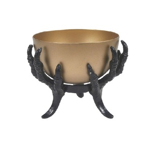 Bol décoratif en métal pour fruits et noix, acier inoxydable argenté avec papillon, cuisine personnalisée et durable - Product Image 2