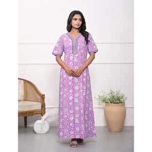 Camisón Rosa Jaal Cómodo, 100% Algodón, Popelina Suave, Cierre con Botones y Cordón, Logotipo Personalizado ODM, Ropa de Dormir, Talla XS - Product Image 1