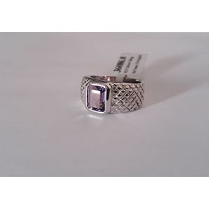Shah Gems Women's Natural Amethyst <b>Ring</b> in 925 Sterling <b>Silver</b> Fashionable Bezel Setting Inlay <b>Ring</b> Accessories for Gifts - Product Image 2