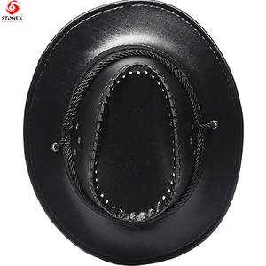Nouveaux chapeaux en cuir de vache Cowboy personnalisés hommes en plein air tirer vers le haut chapeaux en cuir de vache plaine unisexe meilleure vente chapeaux à bas prix - Product Image 6