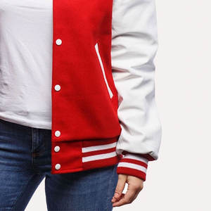 Chaquetas Varsity para Mujer, Diseño Personalizado, Cuerpo de Lana, Mangas de Cuero, Cierre con Botones, Último Diseño - Product Image 5