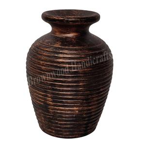 Vase à fleurs d'art moderne en bois massif fabriqué à la main pour la décoration et les cadeaux - Product Image 6