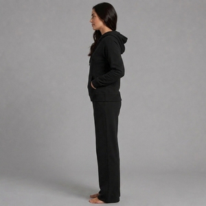 Casual Sports Hooded Women's Tracksuit <b>Gym</b> <b>Long</b> <b>Sleeve</b> 100% Cotton 2-Piece Eco-Friendly Breathable Track Suit Pants <b>Set</b> - Product Image 6