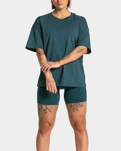 T-shirt pour femmes à col rond ample, en coton mélangé respirant, avec étiquettes personnalisées OEM, best-seller - Product Image 3