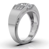 3.20 carati taglio ovale laboratorio cresciuto CVD anello di diamanti 14K oro bianco VS2 chiarezza D colore IGI certificato per gli uomini anello di fidanzamento