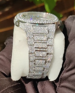 Reloj de Pulsera Deportivo de Lujo Unisex, Estilo Hip Hop, Completamente Engastado con Diamantes de Moissanita, Mecánico Automático, de Acero Inoxidable, Estilo Antiguo para Hombre - Product Image 3