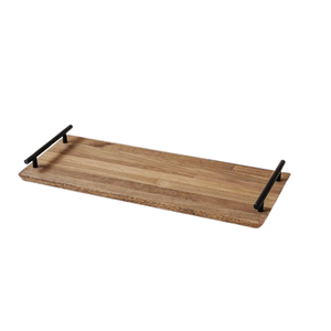 Bandeja de madera de forma redonda de diseñador para decoración del hogar con mango de metal para restaurantes de alta gama, cafeterías y eventos - Product Image 4