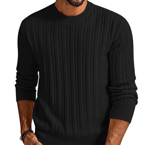 Pull en tricot jacquard pour hommes tricots en coton à motifs OEM conception personnalisée approvisionnement en gros en vrac - Product Image 6