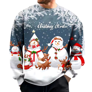 Kỳ nghỉ giáng sinh Áo nỉ người đàn ông lấp lánh nhà vá quá khổ thêu crewneck sequin Áo - Product Image 2