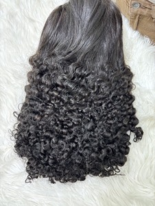 Perruque birmane bouclée la plus vendue HD dentelle fermeture brut vietnamien birman cheveux humains bouclés 5x5 dentelle fermeture perruque - Product Image 3