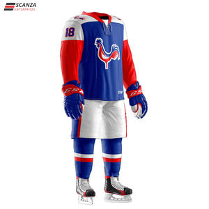 Jersey de hockey sobre hielo profesional unisex, aparejos personalizados, bordado de sarga, OEM equipos personalizados, uniforme, precio de fábrica, estilo establecido - Product Image 3