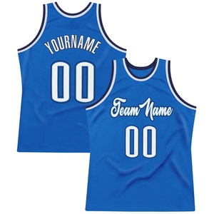 Camiseta de baloncesto azul personalizada con nombre y número del equipo, ropa de malla sin mangas unisex con estampado sublimado para adultos - Product Image 1