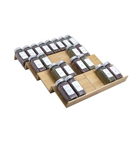 Organisateur de tiroir à épices en bambou-Ensemble de 8 pièces-7 "de large par pièce-Combinez les pièces dans un support de 14" de large (7 "ou 14") - Product Image 1