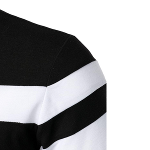 Polos transpirables de algodón para hombre Camiseta de manga corta de solapa con costuras multicolor de verano - Product Image 4