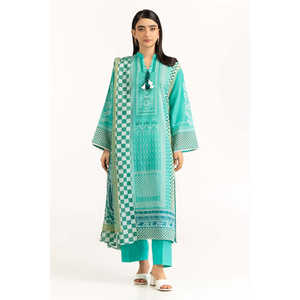 Élégant ensemble 3 pièces vert imprimé pour femme, orné de diamants, grande taille, longueur genou, style modeste, idéal pour les dîners et les fêtes de jour XS-ODM - Product Image 2