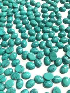 Vivaaz Gems IGI Certifié AAA Grade 10x14mm Calibré Ovale Synthétique Turquoise Cabochon Pierres Précieuses En Vrac Flexible quantité minimale de commande En Gros - Product Image 4
