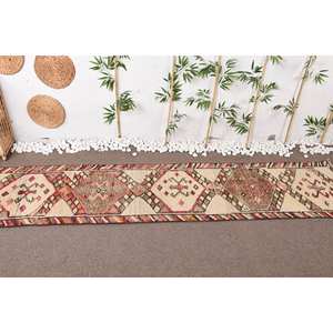 พรมสไตล์ตุรกีโบราณโบฮีเมียนแบบคลาสสิคลายปะต่อสีน้ำตาลเบจยางขนแกะ250x1130ซม. สำหรับทางเข้า9x12โถงทางเดินสี่เหลี่ยม - Product Image 2