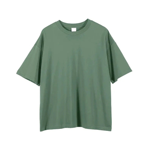 T-shirt Homme Oversize à Manches Courtes Col Rond Couleur Unie Décontracté en Coton Jersey Coupe Classique Longueur Standard Style Teint Uni - Product Image 2