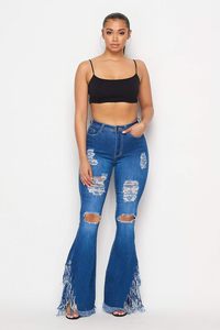 Jeans en denim skinny à coupe bootcut pour femmes, élégants, de haute qualité, OEM ODM, décontractés, en gros - Product Image 6