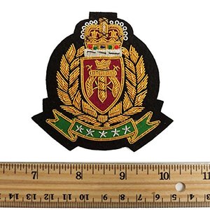 Insignia de escudo de bolsillo bordada de alambre de oro personalizada de alta calidad, Blazer magnético, filas de tela con decoración de logotipo - Product Image 2