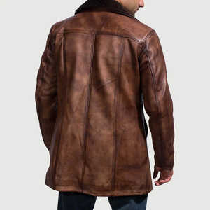 Chaqueta de invierno de diseño superior para hombre, cuello levantado, manga completa, cuero de alta calidad 100%, personalizable, precio razonable, impermeable - Product Image 5