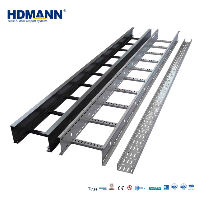 Hdmann Custom Different Material Size FRP Cable Tray Ladder Galvanized Cable Ladder Cable Tray With Accessories and Fittings
