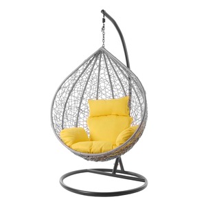 Fauteuil suspendu confortable en rotin pour jardin, chaise balançoire moderne et durable, mobilier de patio pour cour, intérieur/extérieur, pliable, pour balcon - Product Image 3