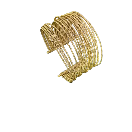 Vergoldete Designer Twisted Wire Manschette Armband Fabrik Direkt vertrieb Hot Sale hand gefertigt für Mädchen Schmuck SKU7452