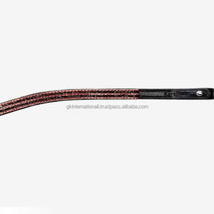 BANDA DE CUERO PARA CEJAS DE CABALLO MEJOR VENDEDOR LUJO A LA MODA CON CUERO DE ALTA CALIDAD Y CADENA DE CHAPA DE CRISTAL TRANSPARENTE DE 5 FILAS - Product Image 3