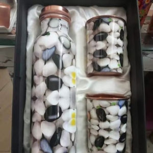 Juego de botellas de cobre vasos de cobre con botella en paquete de regalo - Product Image 1