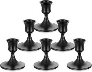 High Quality Handmade Sample Available Holiday Decorative European Metal Iron <b>Black</b> Powder Coating <b>Candlesticks</b> Candle Holder - Product Image 4