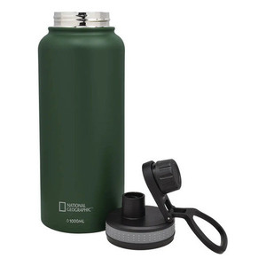 Vaso Térmico de Acero Inoxidable de 1000 ml con Asa, Verde Oliva - Nat Geo Adventure Further - Product Image 2