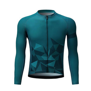 Camisetas de ciclismo con logotipo personalizado, jersey de ciclismo de manga larga, 100% poliéster, ropa de ciclismo de malla transpirable - Product Image 1
