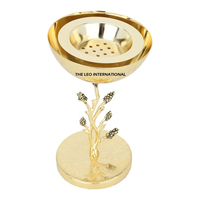 Brûleur d'encens décoratif pour la maison en acier inoxydable poli Style lettre arabe Bakhoor support de brûleur Texture martelée