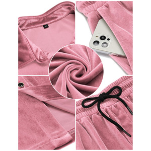 Último estilo Plus Size Custom Print Logo Solid Spring Men Velvet Jogger Chándal Conjunto de dos piezas - Product Image 6