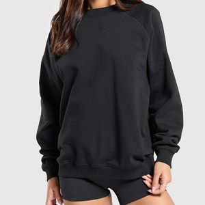Sweatshirts pour femmes en gros, personnalisation du logo, impression de qualité supérieure, 100% coton, surdimensionné, épaules tombantes, streetwear décontracté, OEM - Product Image 6