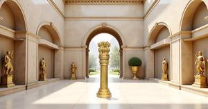 Brass Ashoka Pillar Miniature National Emblem of India Statue Mini Showpiece 10 Inch Height - Product Image 5