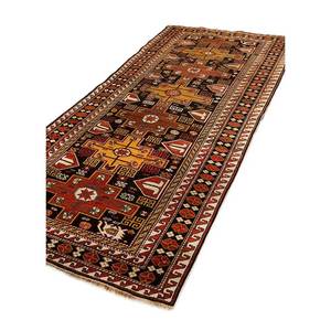 Kiaan Paem-325 Beige <b>Brown</b> Hand Knotted <b>Wool</b> Rug Geometric Pattern Living Carpet for Home for Entryway Hallway Teen's Bedroom - Product Image 2