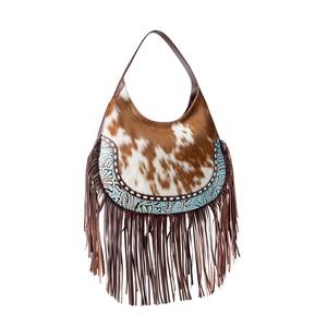 Bolso Hobo de Cuero Genuino con Cierre y Correa Única, Estilo Vintage, Estampados de Animales, Moda Occidental para Mujer, Superventas - Product Image 2