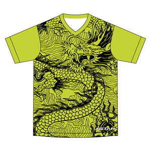 Maglia da Calcio Oversize 160g da Uomo con Stampa Drago Maglietta Nera Verde Anime Stampa 3D Drago Cinese - Product Image 1