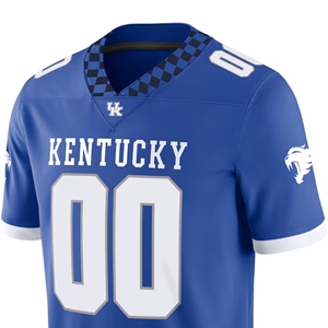 Kentucky Wildcats personalizado de talla grande transpirable de punto camiseta de fútbol azul personalizado con su nombre y número - Product Image 3